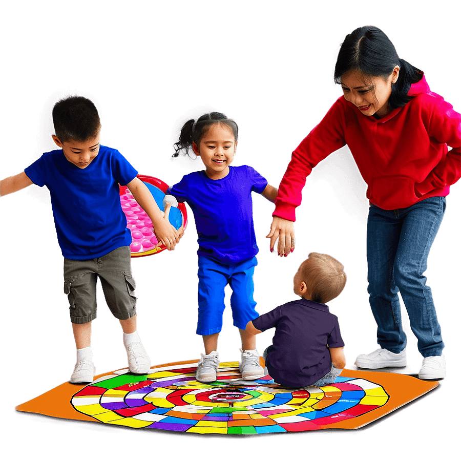 Kids Playing Twister PNG cvn49