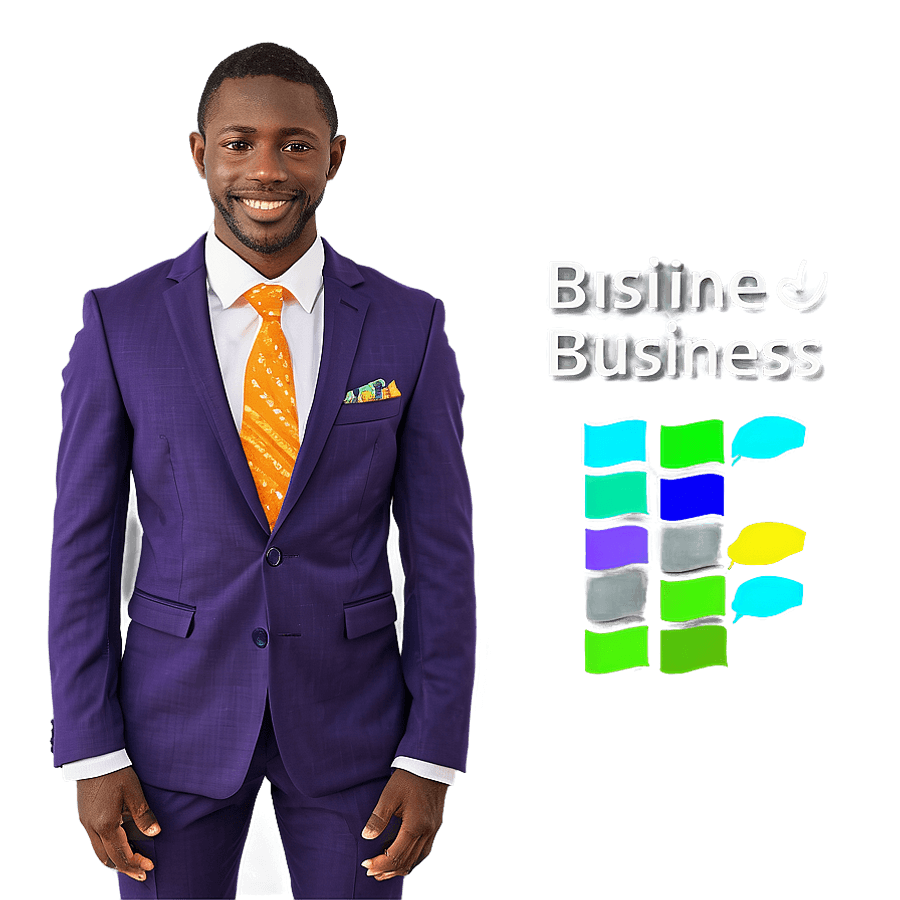 Vibrant Colored Business Suit PNG btm83