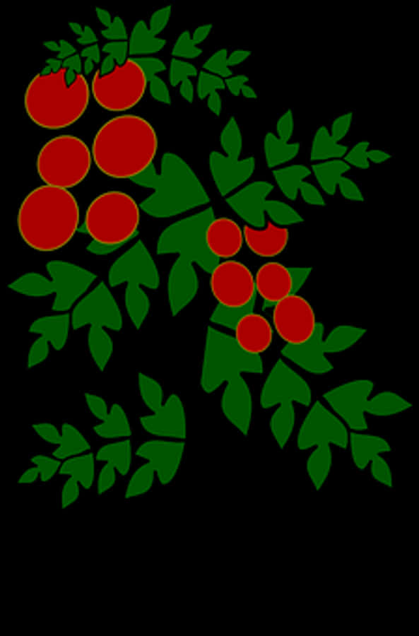 Tomato Branch Vector Illustration