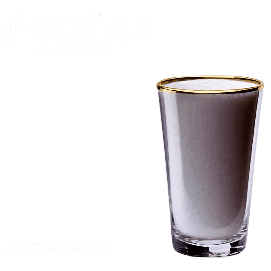 Pint Glass with Gold Rim PNG jpl29