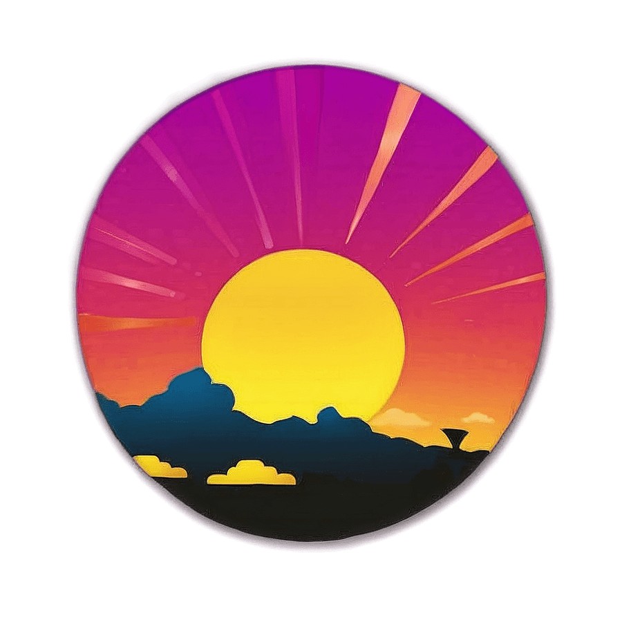 Vibrant Yellow Aesthetic Sunset PNG noe