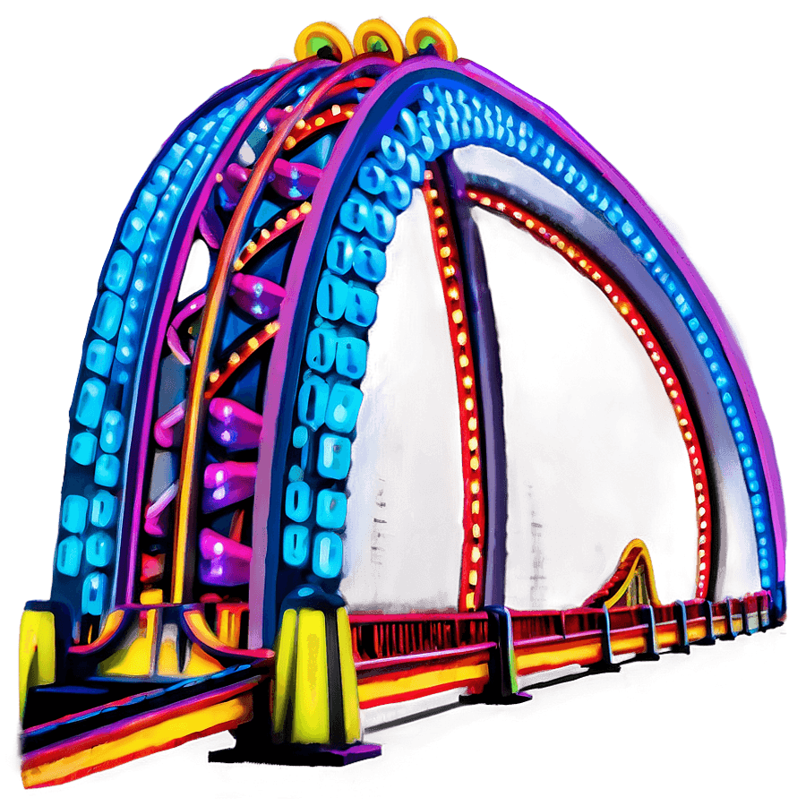 Roller Coaster Night Lights PNG 69