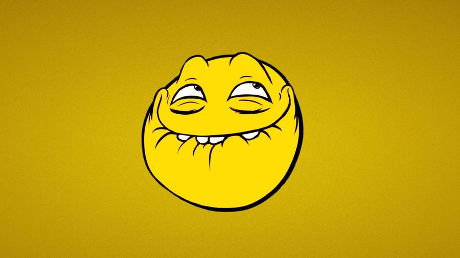 Download Yellow Meme Face Smile Wallpaper | Wallpapers.com