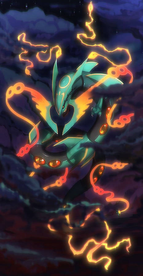 Download Yellow Orange Whiskers Of Rayquaza Wallpaper Wallpapers Com