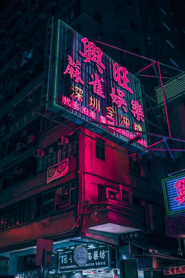 Neonlichter Nacht Stadtansicht Japan