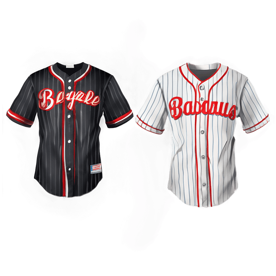 Black Baseball Jersey PNG jau