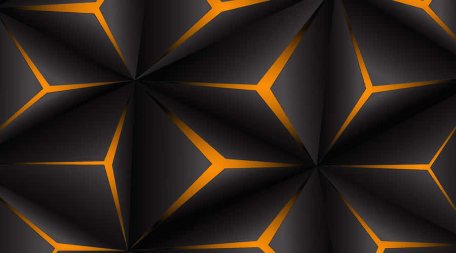 Abstraktes Schwarz Orange Polygon Muster