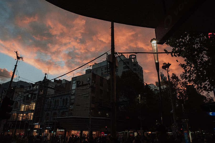 Urbaner Sonnenuntergang Glow Ästhetik