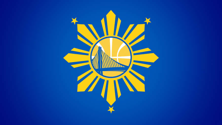Golden State Warriors Logo auf blauem Hintergrund