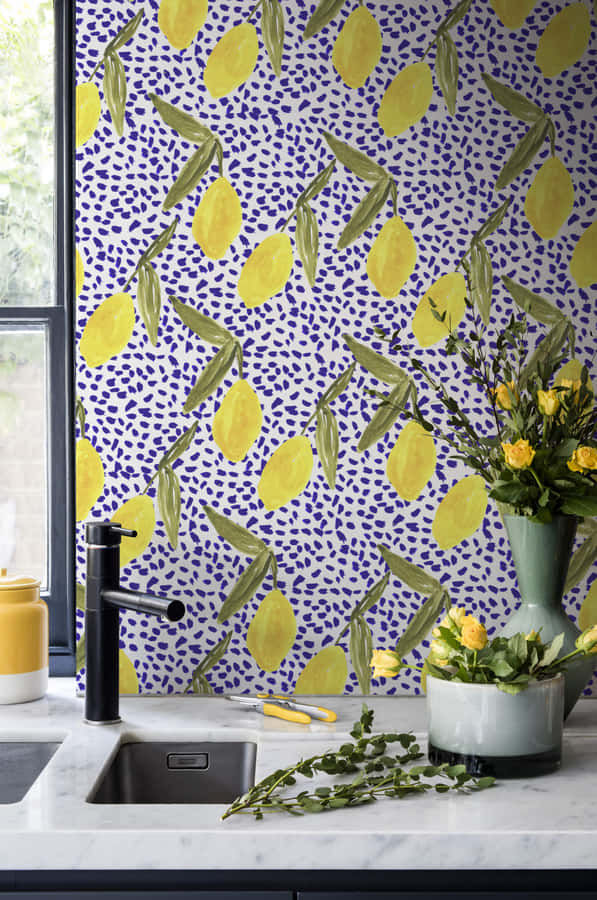 Decoraçãode parede com limão vibrante