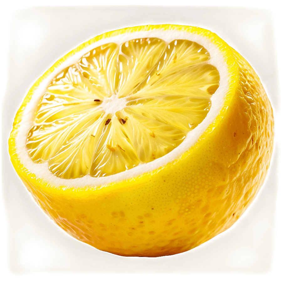 Bright Yellow Lemon Slice PNG 05252024
