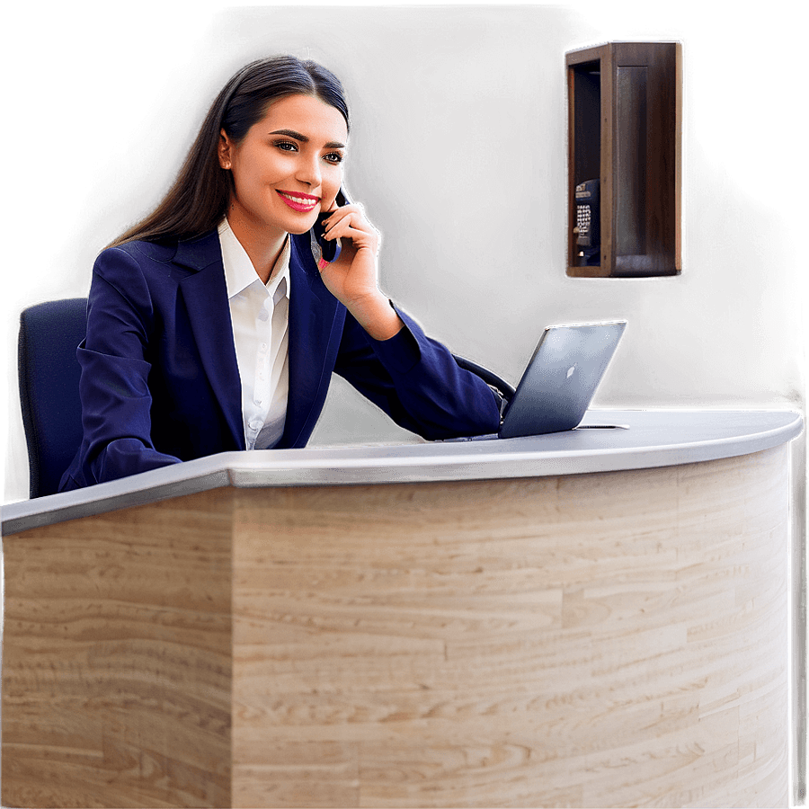 Receptionist Taking Call PNG dko56