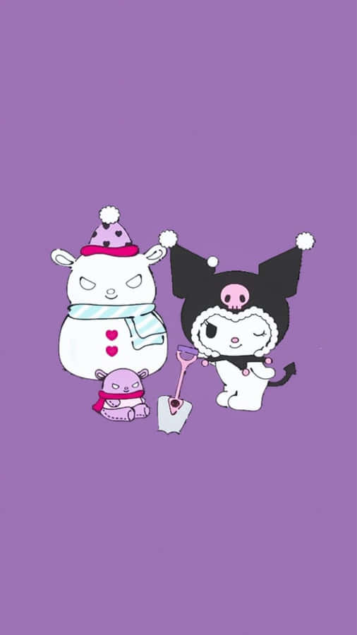 KuromiWeihnachts 1080 x 1920 Hintergrundbild