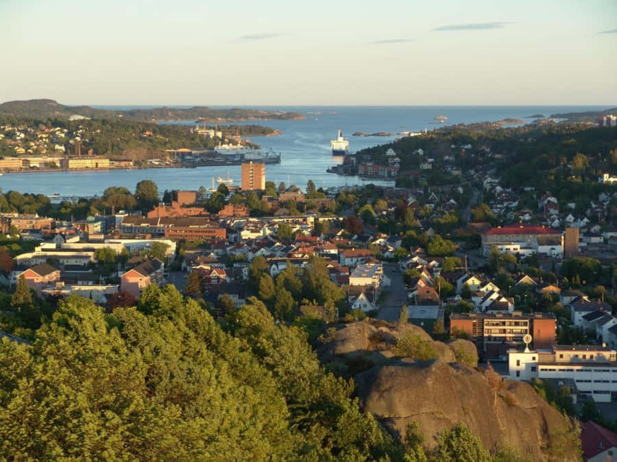 Sandefjord Norge kuststad vy