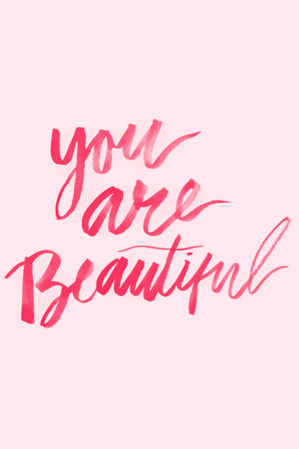 Download You Are Beautiful Red Quote Wallpaper | Wallpapers.com