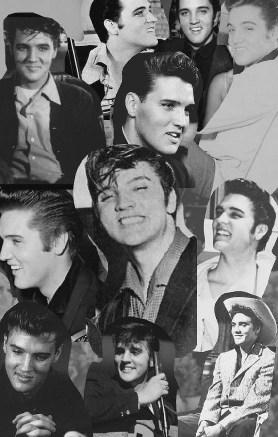 Download Young Elvis Presley Collage Wallpaper 