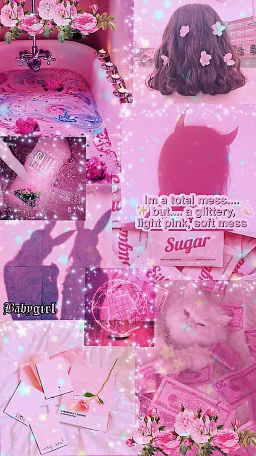 Collage Estetico di Baddie Rosa
