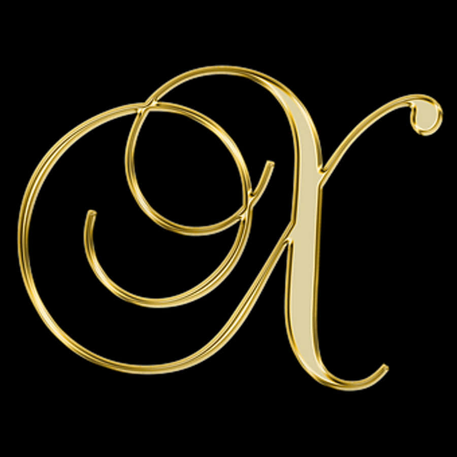 Golden Cursive Letter Q