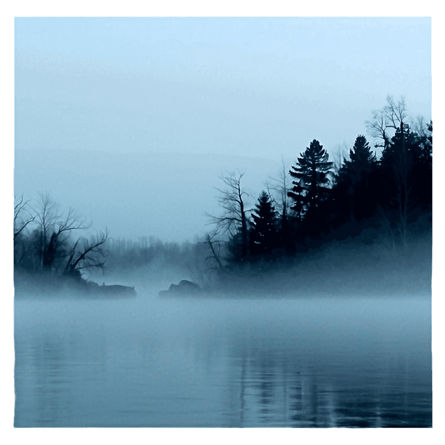 Spooky Fog Over Water PNG orr
