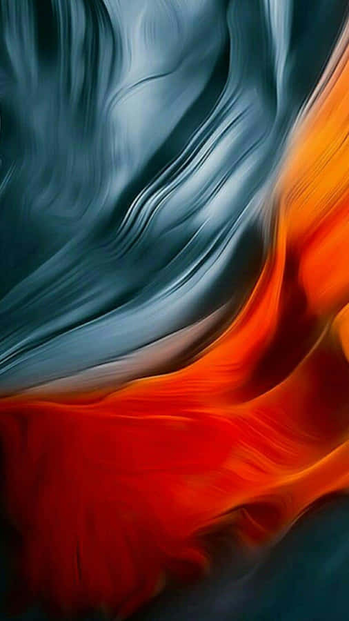 Ästhetischeblaue & orangefarbene Wellen