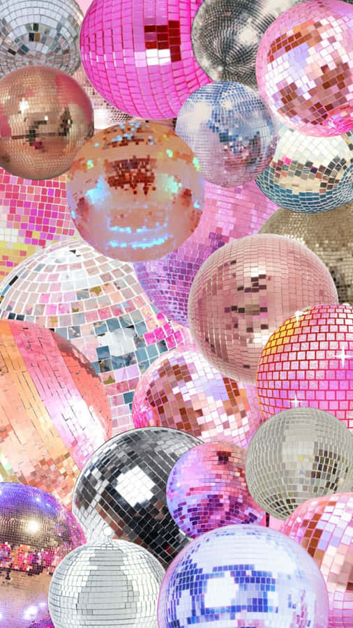 Collage di Palloni da Discoteca Estetica Disco