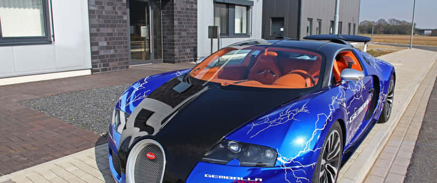 BugattiVeyron S - ein blau-schwarzer Sportwagen.