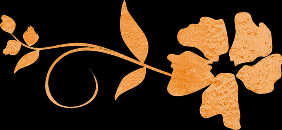 Golden Floral Silhouetteon Black