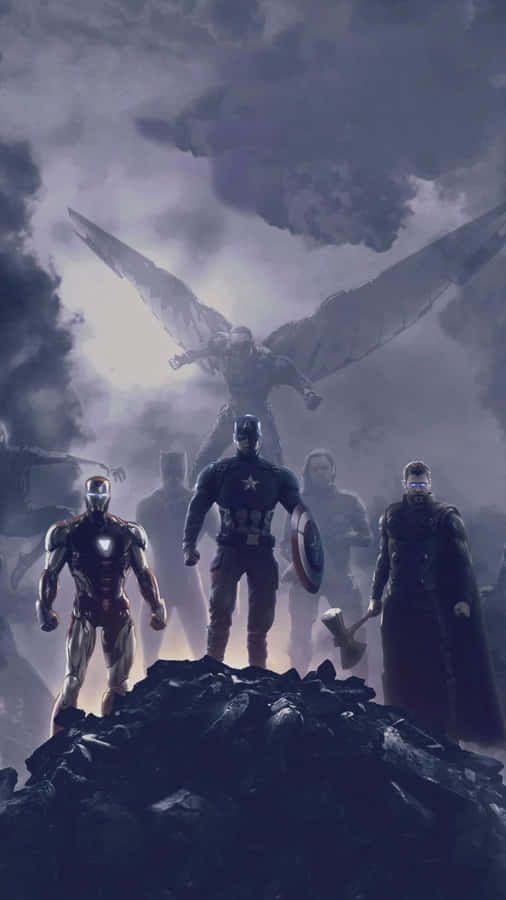 AndroidMarvel's Avengers Schwarzes und Weißes Foto des Avengers Hintergrundbildes