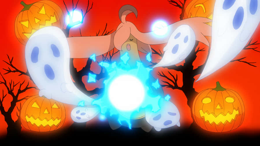 Gourgeist With Ghosts And Pumpkins