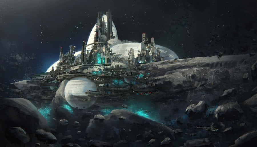 Paesaggioextraterrestre di notte