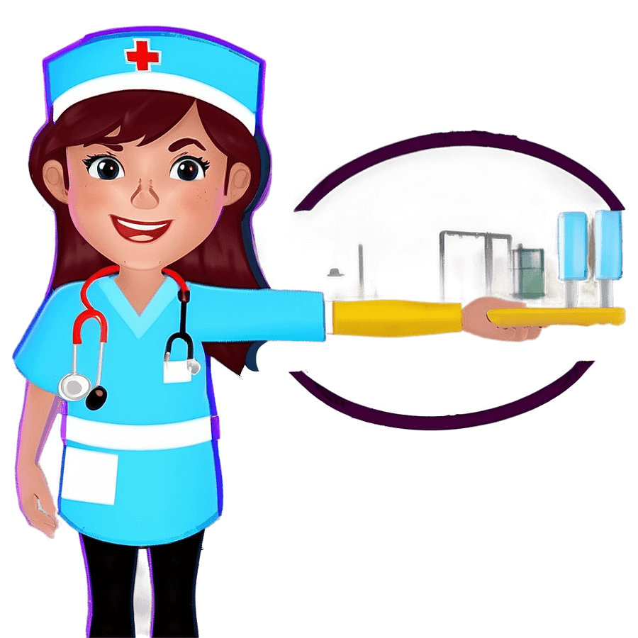 Cartoon Future Nurse Character PNG udm28