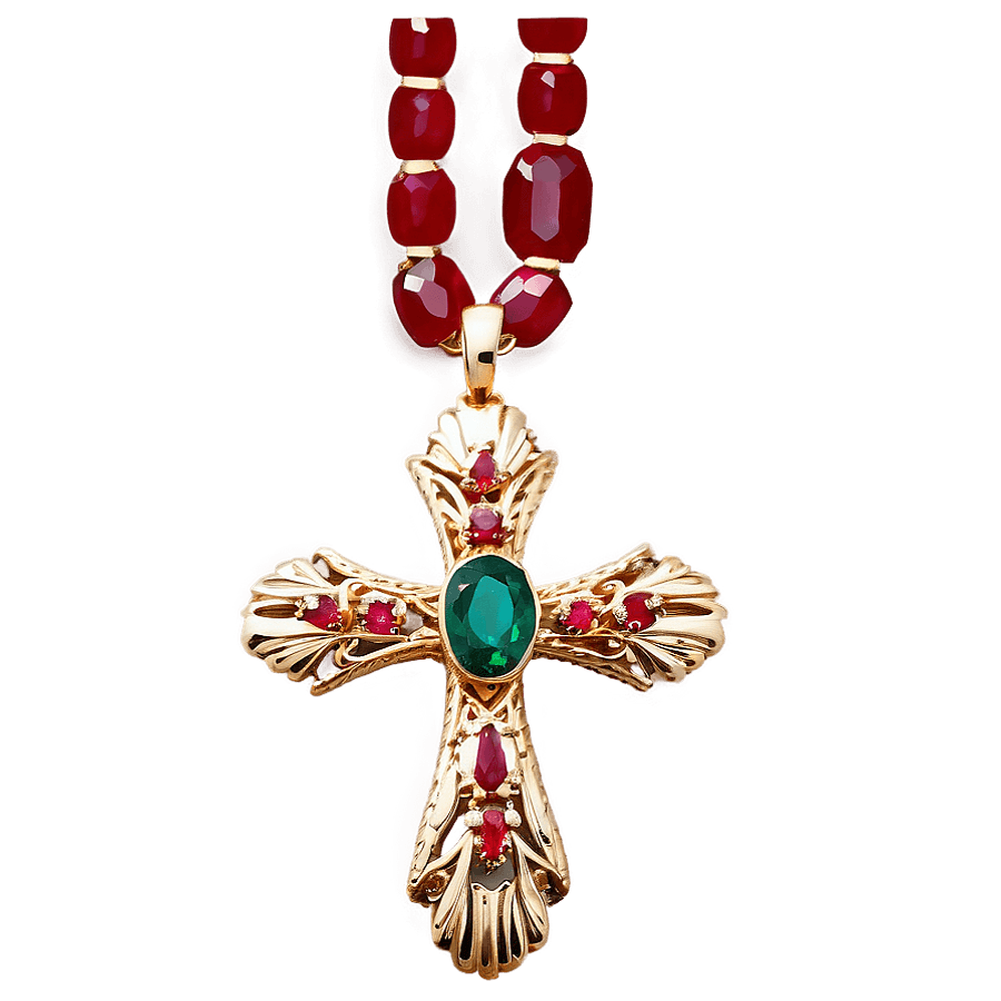 Ruby Cross Necklace PNG vfv