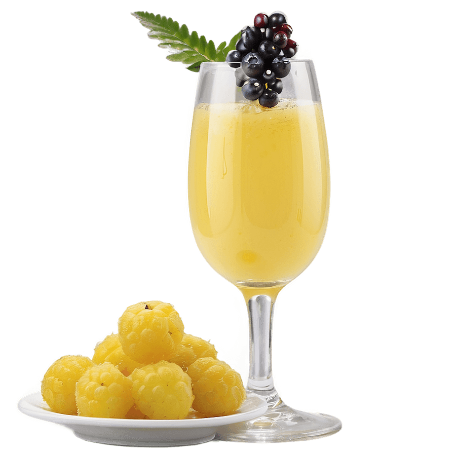 Mimosa with Fresh Berries PNG gyq
