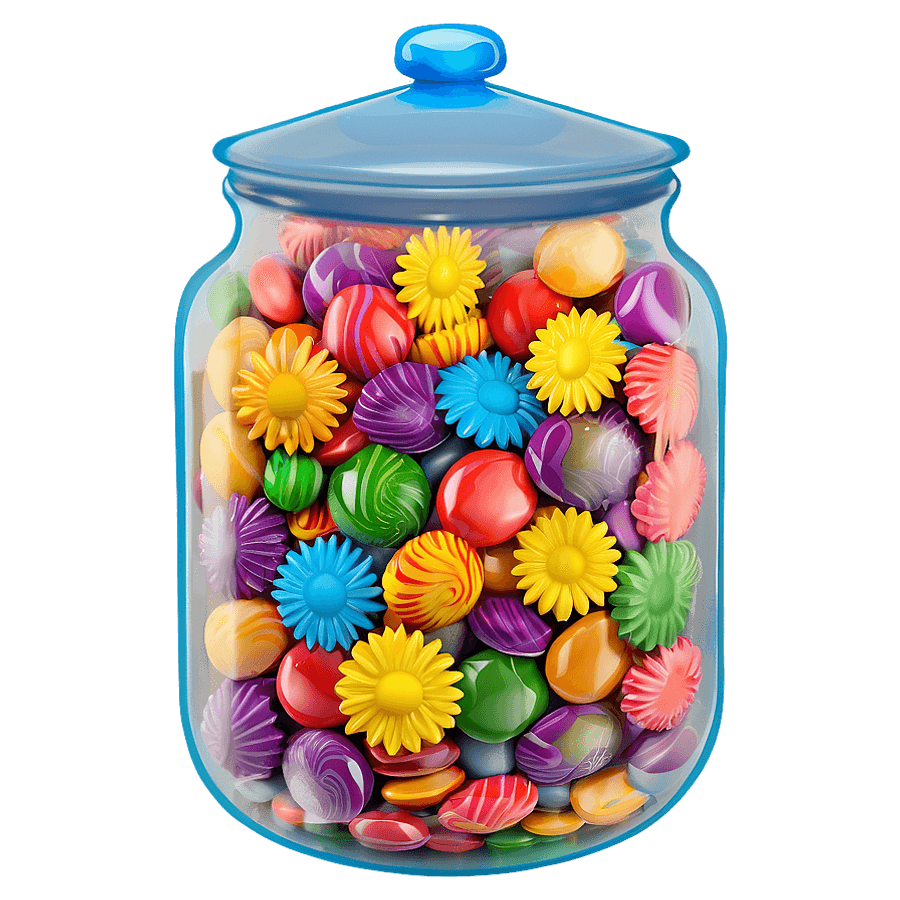 Candy Jar with Flowers PNG ppl52