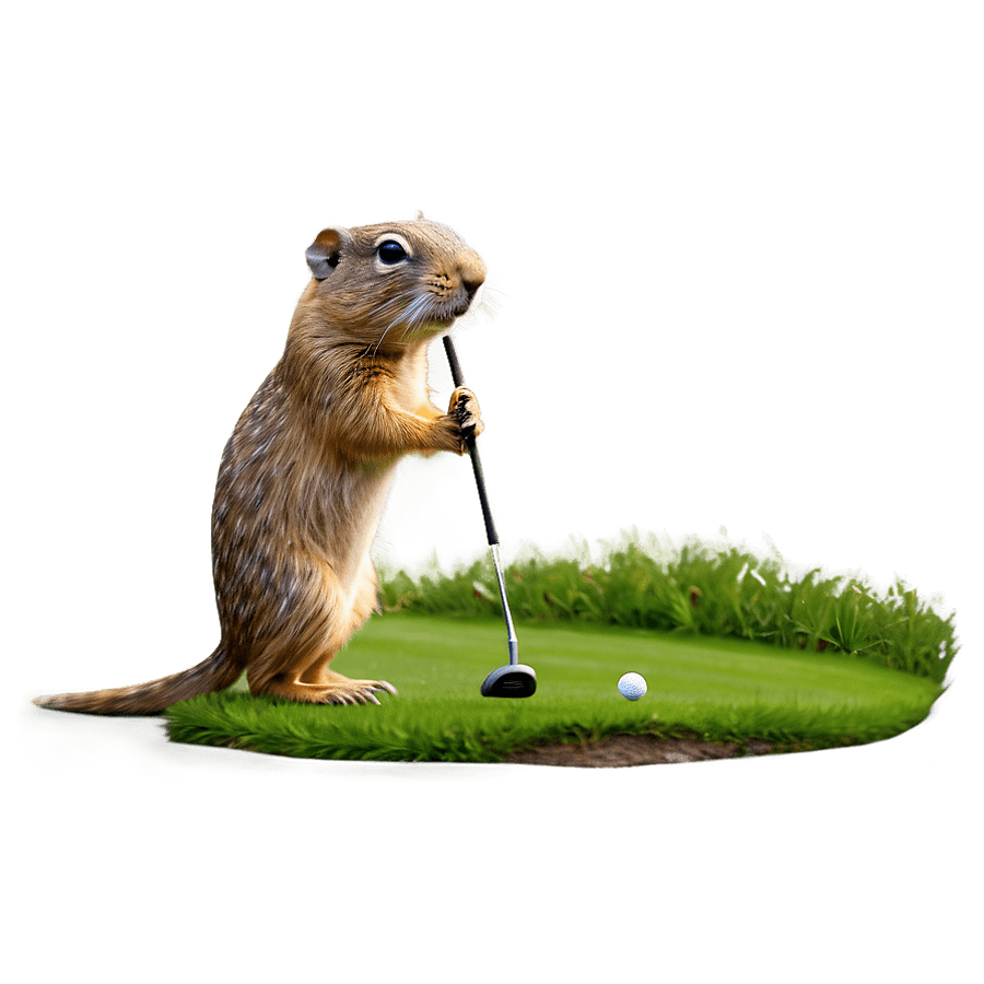 Gopher on Golf Course PNG oxi49