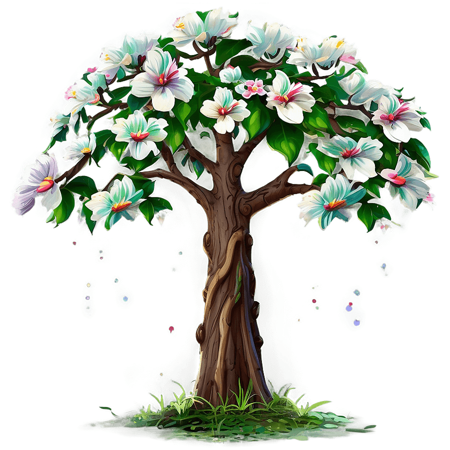 Enchanted Garden Flower Tree PNG dak15