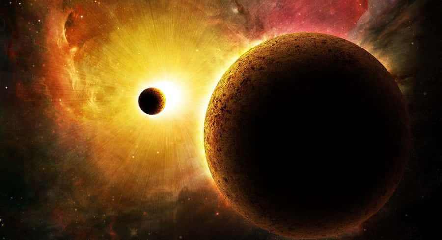GelbeGalaxie 2560 x 1393 Hintergrundbild
