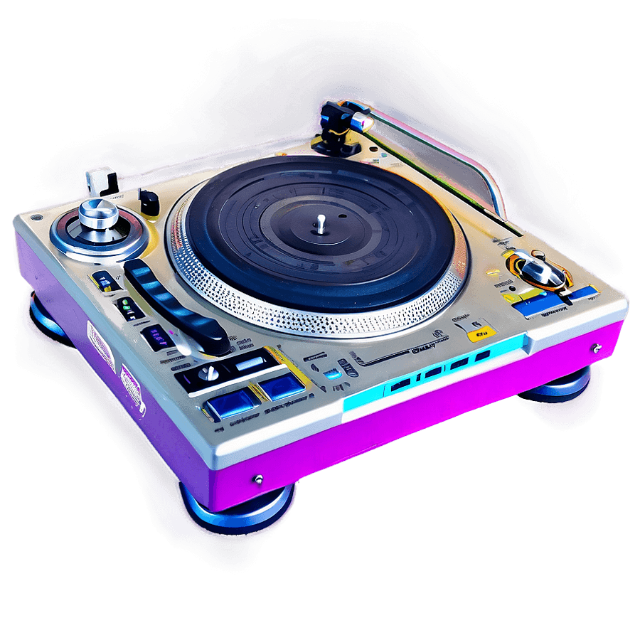 Colorful DJ Turntable PNG 06292024