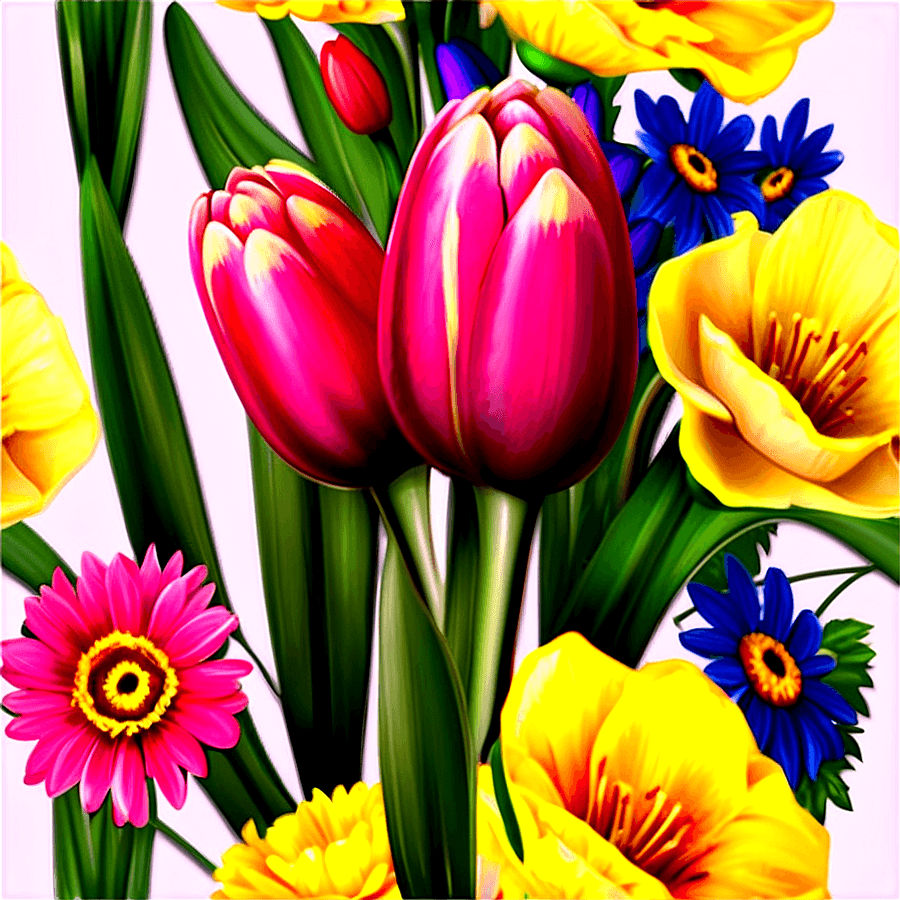Colorful Spring Bouquet PNG 17