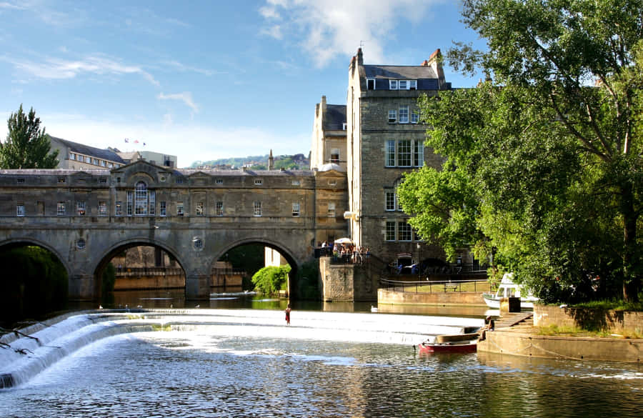 Pulteney Bridge River Avon Bath, Storbritannien