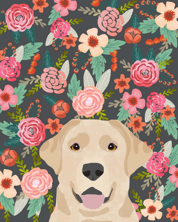 Adorabilecucciolo di Labrador giallo che si rilassa.