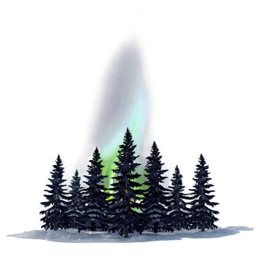 Northern Lights Through Trees PNG aep