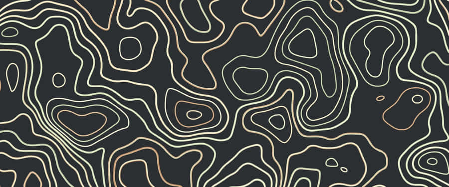 Abstrakte topografische Konturen auf schwarzem Hintergrund