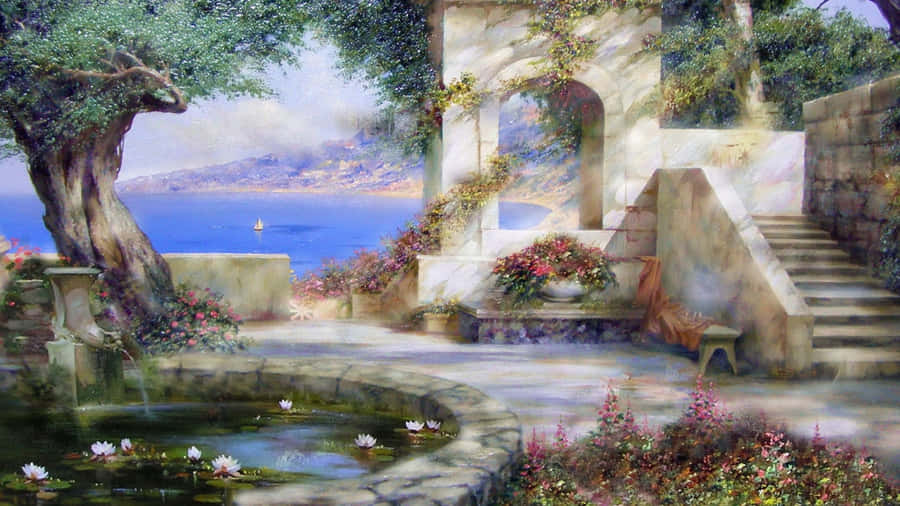 Tramonto Magico nei Giardini Fantastici