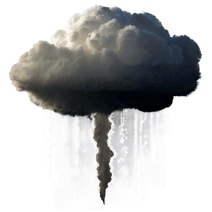 Storm Cloud with Torrential Rain PNG cut