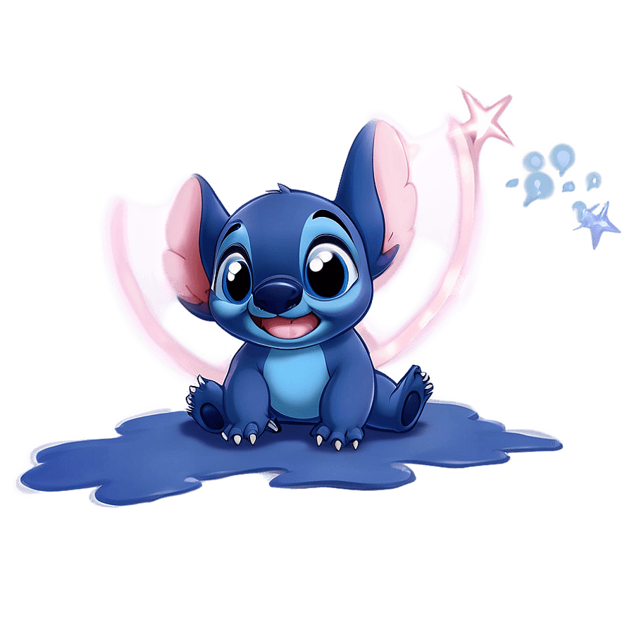 Angel and Stitch's Dreamy Night Sky PNG prh46