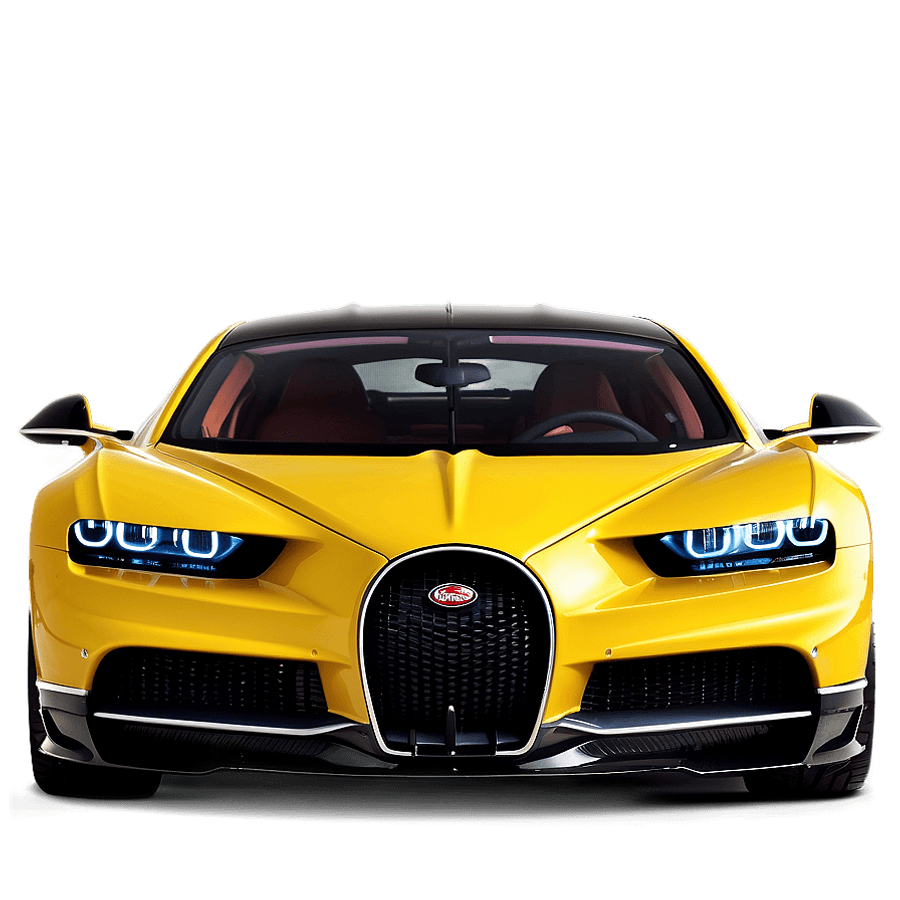 Bugatti Chiron Yellow and Black PNG 06292024