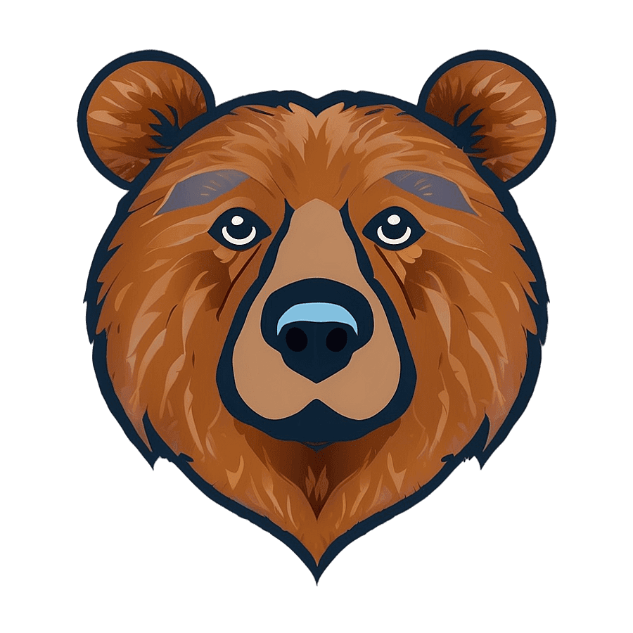 Minimalist Bear Face PNG xvr