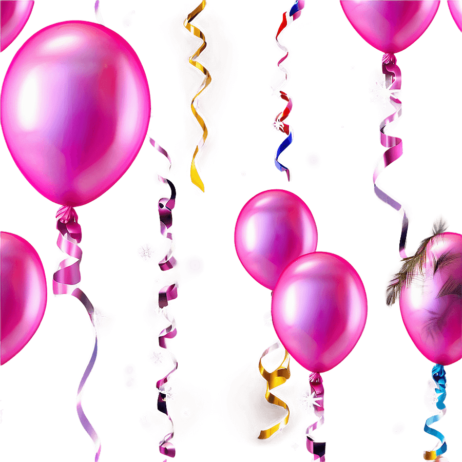 Pink Aesthetic Festive Balloons PNG 13