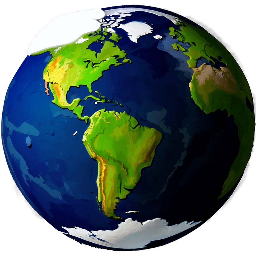 Earth Cartoon with Face PNG 05262024